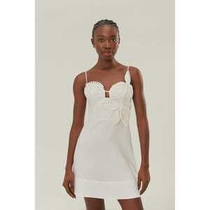 FARM Rio White 3D Flower Bodice Mini Dress Size SWHITE / S